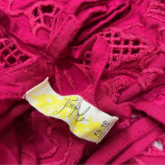 Free People Crochet Open Back Crop Tank Top Sz XS - Picture 2 of 7